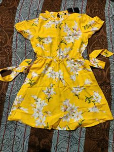 Shein Yellow Floral Mini Dress