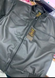 black leather jacket