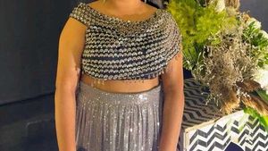 Sparkling bluse nd full sequence skirt