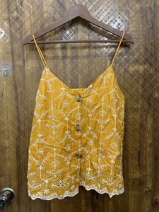 Mustard Yellow Eyelet Cami Top(Brand new)