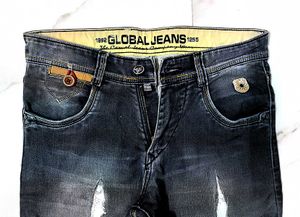 Men's Distressed Dark Wash Jeans