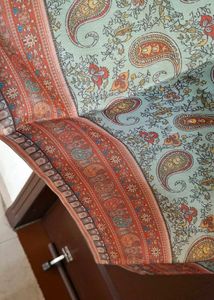 Paisley Print Kurta with Orange Border