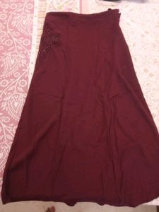Maroon Beaded Skirt