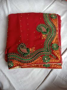 beautiful red saree