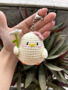 Crochet Chick or Sun Keychain