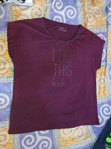 Maroon "I DO THIS FOR MYSELF" Graphic T-Shirt
