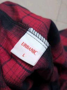 Punk/Grunge Red Plaid Skirt with Black Lace Trim