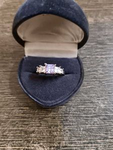 Sparkling Princess Cut Amethyst Ring