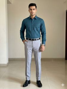 Men's Teal Formal Shirt Pant Set