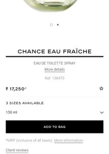 Chanel Chance Eau Fraiche Decant 10ml
