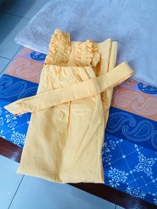 Large Size Sunny Yellow A-Line Midi Dress