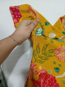 Yellow Floral Kurta Set with Dupatta