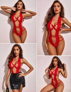 28197. Red Lace Teddy Lingerie