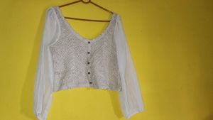 Off White Crochet Top