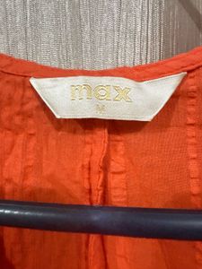 Vibrant Orange Textured Dress