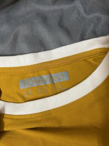 Forever 21 Yellow Graphic T-Shirt Dress