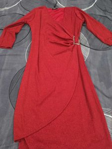 Sparkly Red Wrap Dress