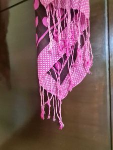 Pink &amp; Black Polka Dot Stole
