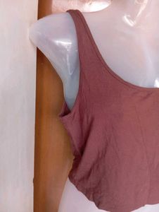 Stylish Brown Crop Tank Top