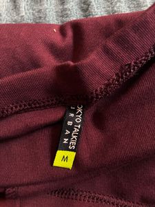 Maroon One-Sleeve Top