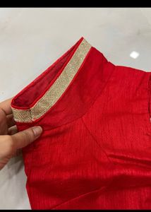 Cream &amp; Red Lehenga Choli