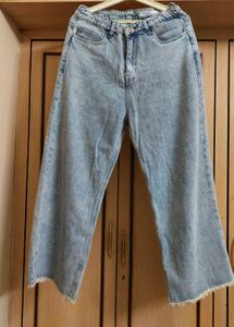 New Light Blue Wide Leg Hot Jeans