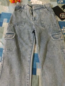 Light Wash Cargo Jeans