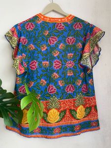 Boho Printed top with Tassel Detail