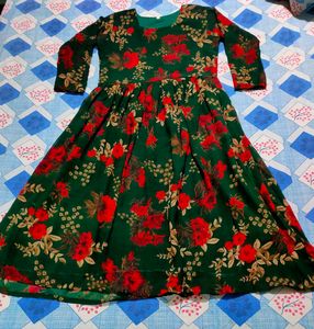 Green Floral Print Kurta Set