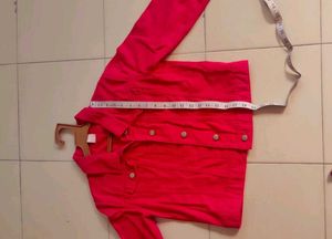 Vibrant Red Denim Jacket