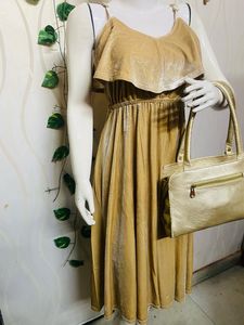 Velvet stylish, middi  dress for girls