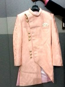 Elegant Peach Sherwani Set