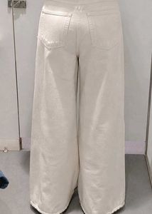 Zudio Cream Wide-Leg jeans