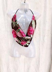 68. Boho Floral Halter Neck Top