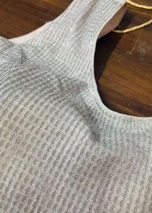 Silver Party Wear Blouse