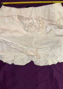 ZARA White Lace Trimmed bubble Skirt