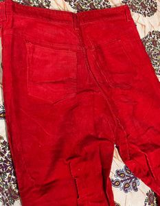 Vibrant Red baggy Trousers