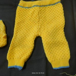 Yellow Beautiful Woolen Girls Dress
