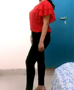 Beautiful Red Top 😍 Both Jegging And Top