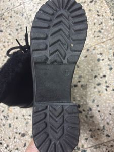 Black Faux Fur Lined Platform Boots