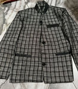 Men's Classic Plaid Band Collar Jacket