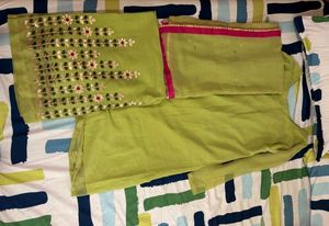 Lime Green Embroidered Salwar Kameez