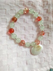 Beaded Bracelet with Seashell Charm