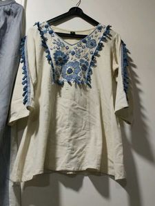 Boho Embroidered Kurta with Flared Pants Set