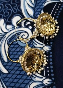 Traditional Pearl Jhumka Earrings ✨