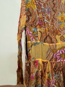 Bohemian Floral Print Midi Dress