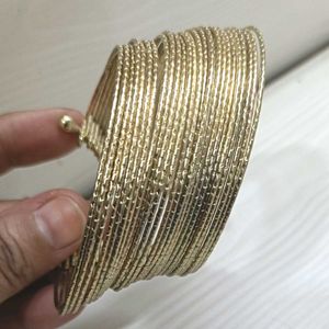 Gold Multi-Strand Cuff Bracelet