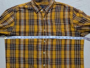 Men's Yellow Plaid Long Sleeve Shirt