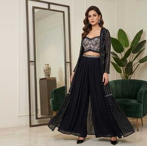 Elegant Navy blue Sequin Kurta Set