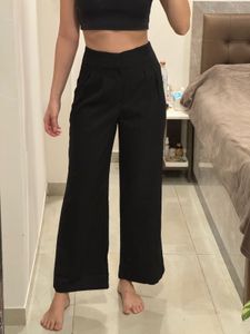 Plated Straight Leg Pants, M, new